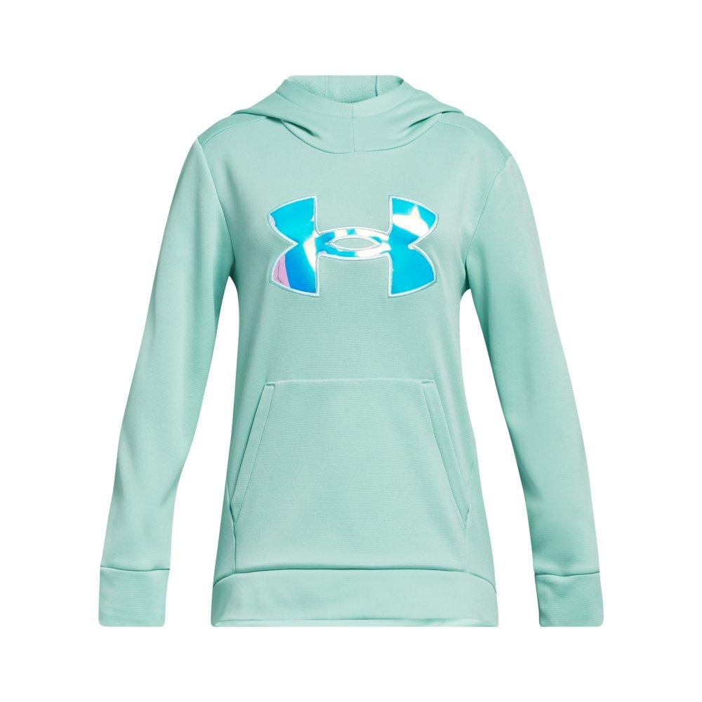 Under Armour Big Girls' Armour Fleece Iridescent Pullover Hoodie-Lt Blue